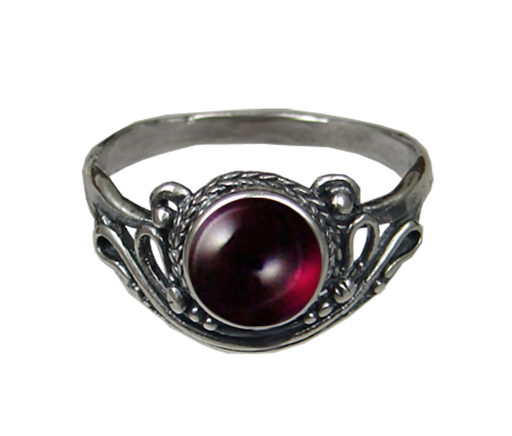 Sterling Silver Ring with Garnet Size 6